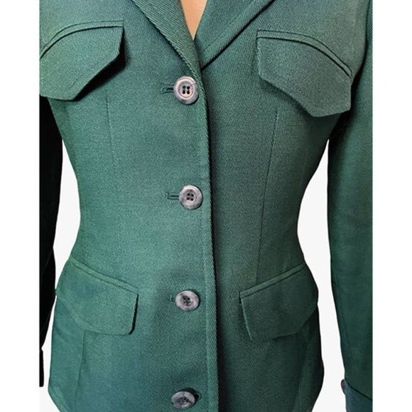 linda Allard Ellen Tracy Green Blazer Size 2 petite - Picture 5 of 11